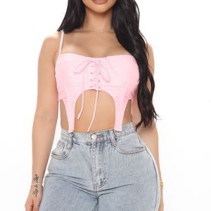Pink Corset Top NEVER WORN, TAG STILL ATTACHED